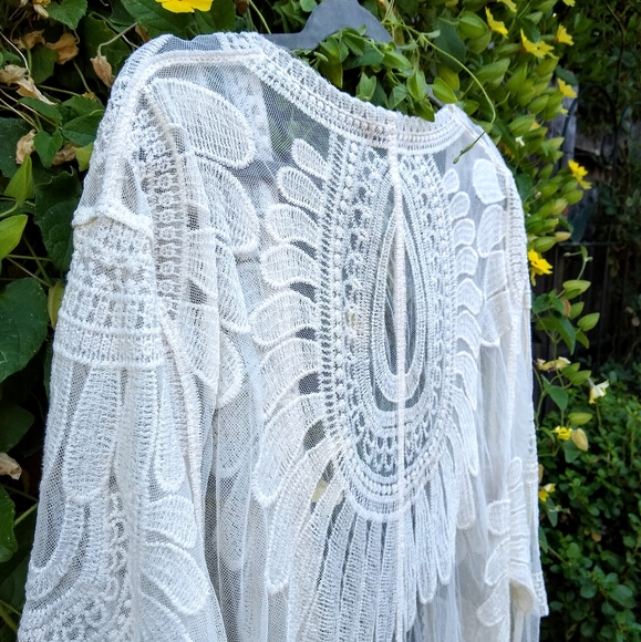 Bohemian Ivory Lace Duster XL NWOT - Picture 7 of 8